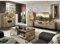 Wohnmöbel Set Wohnwand braun 5-teilig Modern, 1 Couchtisch, 1 Vitrine, 1 Highboard, 1 Lowboard, 1 Wandboard