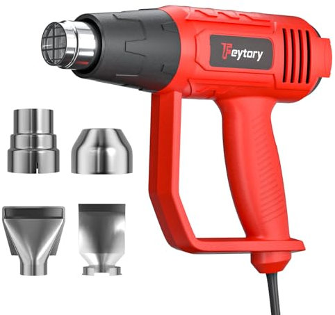 Pistola de Aire Caliente,2000W Decapadora Professional Temperatura Ajustable 60℃- 600℃, Calentamiento Rápido, Protección Contra Sobrecalentamiento para Soldar,Quitar Pintura y Calentar