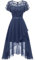 Wedtrend Abendkleid Elegant A Linie Brautmutterkleider für Hochzeit Sommerkleid mit Spitze Vokuhila Frühlingskleidung Cocktail Kleid WT0303GrayishPurpleXS