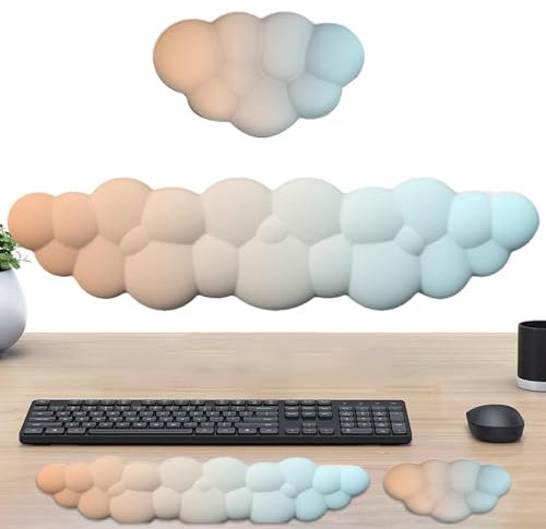 Cloud-Handgelenkauflage für Tastatur,Cloud-Tastatur-Handgelenkauflage | 2 Stück Schreibtisch-Wolken-Handgelenkpolster,Bequeme Handgelenkauflage aus Memory-Schaum, Cloud-Handballenauflage,
