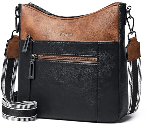 Shrrie Damen Crossbody Taschen für Frauen Trendy Vegan Leder Taschen Hobo Handtaschen Schultertasche mit abnehmbarem Gürtel für Reisen