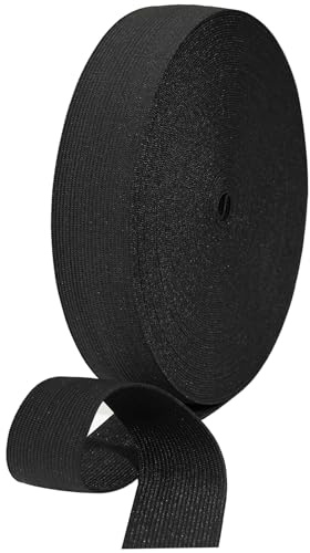 HERZONE 20M Gummiband 3.5cm breit Elastisches Band schwarz Stark Elastische Gummilitze Gummizug Hosengummi Heimtexilien Nähzubehör Gummiband DIY Basteln (schwarz, 3.5cm)