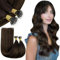 RUNATURE Haarverlängerung Echthaar Nanoring Braun Balayage Blond 40cm Extensions Echthaar Nanoring Braun Ombre Nanoring Extensions Echthaar 1g Unsichtbare Haarverlängerung Echthaar 50s #2/2/6