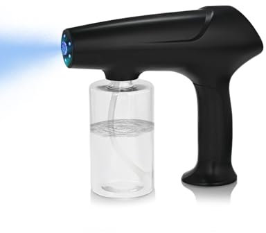 Hovinke Barber Spray Bottle with Blue Light, Rechargeable Electrostatic Atomizer Sprayer, Nano Mist Sprayer for Stylist,Barber and Home Use