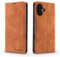 QLTYPRI Case for iPhone 16 6.1 inch, Premium PU Leather Cover TPU Bumper with Card Holder Kickstand Hidden Magnetic Adsorption Flip Wallet Case Cover for iPhone 16 - Brown