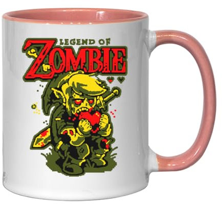Atspauda Zombie eating Ceramic Tea Coffee Mug Pink