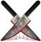 Veesper Cuchillo Zombie de Halloween, 2 Piezas de Cuchillo Falso ensangrentado Realista de 15x3in Cuchillo de Halloween Handheld Decorative Toy Cuchillo para Fiesta, Broma, Cosplay, Decoraciones