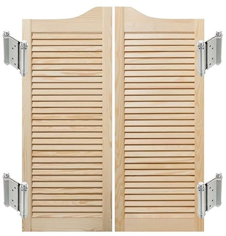 ben+camilla.com Saloontüren Komplett-Set (L/R-Paar+Pendel-Scharniere) | 100 x 80 cm Natur | Hochwertige Massivholz Schwingtüren unbehandelt