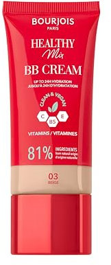 Bourjois Healthy Mix, 03 Beige, BB Creme, Foundation in Creme, deckt und versorgt den ganzen Tag über mit Vitamin C, E und B5, Clean & Vegan Formel, 30 ml
