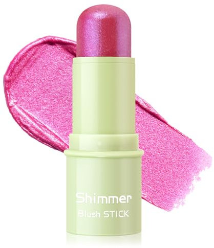 Boobeen Cream Makeup Blush Stick, Shimmer Blush für Wangen, Glow Blush Makeup Lightweight Waterproof Highlighter Blush Wand, einfach zu mischen