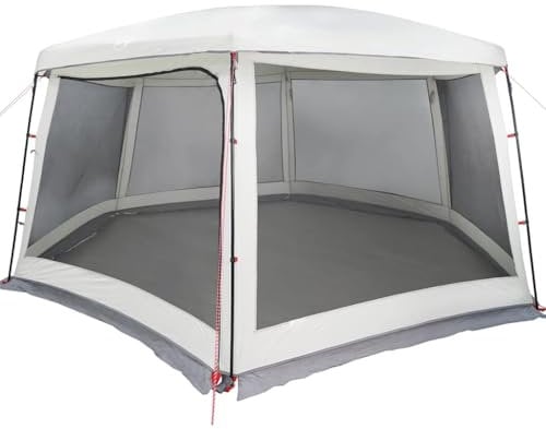 vidaXL Poolzelt mit abnehmbarem Überzelt Netzwänden Grau 670x590cm, Pooldach, Pool-Pavillon, wasserdichtes Zelt, Poolpartyzelt, Poolüberdachung