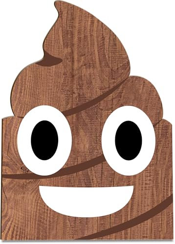 Emoji Deko Holzkarte - Haufen Geburtstagskarte | Witziges Geschenk mit Kackhaufen Motiv, Kothaufen, Pile of Poo, Freches Geschenk, Scherzartikel Geschenk, Haufen