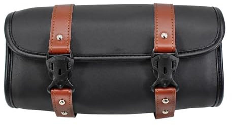 Saddlebags Handlebar Bag Motorcycle Electric Car Front Handlebar Bag Saddlebags PU Leather Front Fork Tail Tool Bag Luggage For Harley Chopper Bobber Cruiser Sportster XL 883 1200
