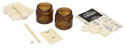 THE CONCEPT FACTORY, BO0178, Coffret DIY Bougie Apothicaire à Faire Soi-Même, Kit Complet avec Pots en Verre Ambré, Idéal pour Débutants et Passionnés, Multicolore, 20x8x20 cm