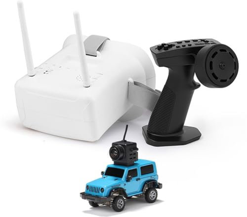 Meiurlex Mini Off-Road Vehicle with FPV Camera, 1/64 Scale 2.4G Full Proportional RC Electric 4WD Climbing Car Remote Control Drift Car Gift (FPV Goggles Version)