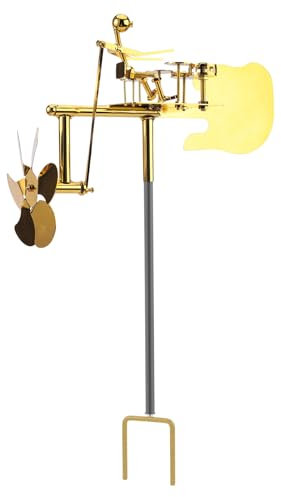 Lyreh Handmade Metal Drummer Windmill, Drummer Windmill Garden Decoration Percussionist Music Beat Drums with The Wind Statues for Yard Lawn Garden Patio Decor