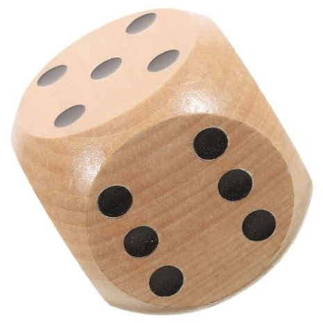 MAGICLULU Dadi in Legno Naturale da 2 Pollici, Dice a 6 Facce Angoli Arrotondati, per Giochi di Festa e Gite All'aperto, Tocco Confortevole