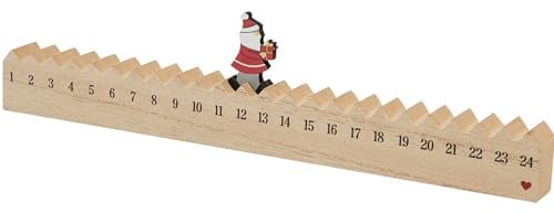 WALKING SANTA Holz-Adventskalender – Handbemalter Weihnachtsmann zum Weiterrücken – 24-Tage Countdown bis Weihnachten – Originelle Weihnachtsdeko & Geschenkidee für Kinder & Erwachsene