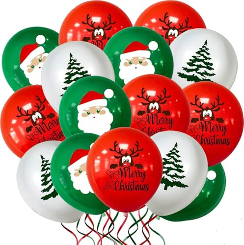 Weihnachtsballon 30 Stück Weihnachten Luftballons Weihnachtsdeko Weihnachten Party Dekoration Helium Latex Ballons Christmas Party Deko