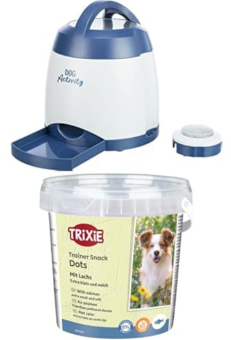 TRIXIE Bundle Hundespielzeug Intelligenz Dog Activity mit passenden Soft Snack Mini Trainer Dot - Strategie-Spiel Memory Trainer, Anspruchsvolles Intelligenzspielzeug für Hunde zur Beschäftigung