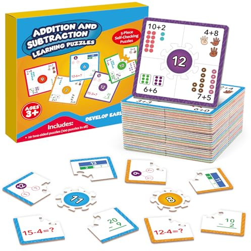 LudoWiel Mathe Lernspiele für Kinder ab 3 Jahren – Addition & Subtraktion mit Selbstkontrolle – Montessori Material für Vorschule & Grundschule – Unterrichtsausstattung, Classroom