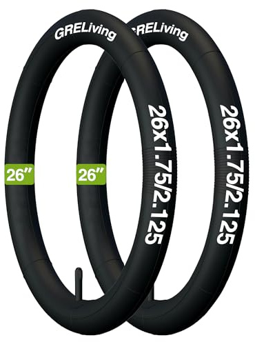 GRELiving 2er-Pack 12/16/20/24/26/27.5/29x1.75/2.125 Zoll Schlauch AV35/48mm Ventil kompatibel 12-16-20-24-26-27.5-29 Zoll Fahrradschlauch