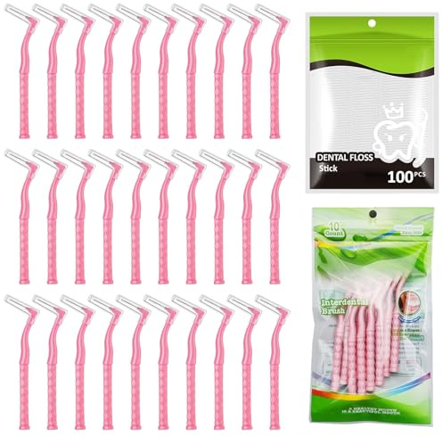 30 cepillos interdentales para espacios interdentales, 0,6 mm, cepillos interdentales, color rosa, limpieza interdental
