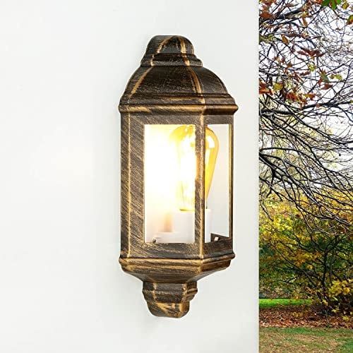 Licht-Erlebnisse Wandlampe Antik Außen, Außenwandleuchte Kupfer, Schiffsleuchte, IP44, E27, B:17,5 cm, Außenleuchte Maritim, Terrassenbeleuchtung Außen