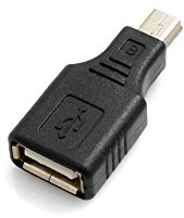 System-S Mini USB (Male) auf USB Typ A (Female) Adapter OTG Host Cable Flash Drive Verbindung für Smartphone Handy Tablet PC