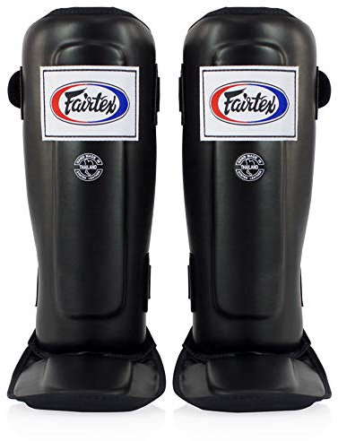 Fairtex SP3 Schienbeinschoner für Thaiboxen, doppelt gepolstert, schwarz, M