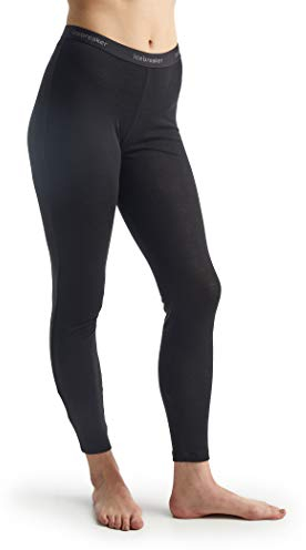 Icebreaker Damen Everyday Leggings - Lange Sportleggins - 100% Merinowolle Base Layer - Schwarz, S
