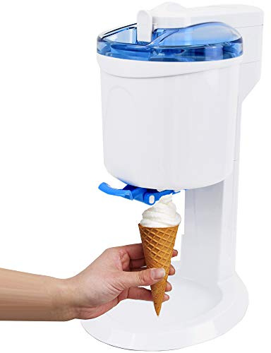 Gino Gelati GG-45W-Blue Rico 4in1 Softeismaschine, Eismaschine, Frozen Yogurt-Milchshake Maschine, Flaschenkühler