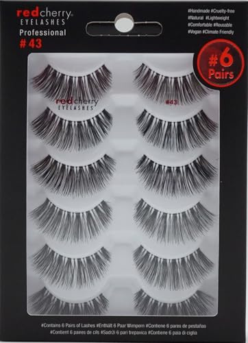 Red Cherry Lot de 6 faux cils #43 Stevl - 1 comptage - Rouge