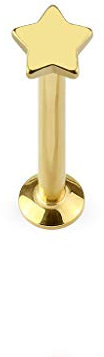 Paula & Fritz® UNIVERSAL Stud Labret Monroe Cartilage Gold roségold schwarz Silber Spitze Stern Edelstahl Chirurgenstahl 316L LSI27-1608_GD
