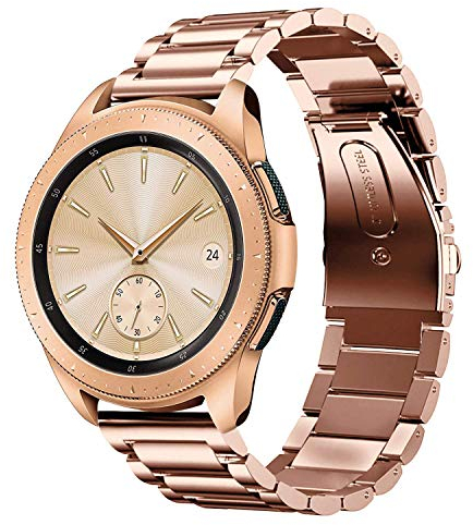SUNDAREE Kompatibel mit Armband Samsung Galaxy Watch 42MM/S2 Classic/Active/Garmin Venu Vívomove Trend/Huawei Watch GT 4 42MM/AMAZFIT GTR MINI,20MM Roségold Metallarmband Edelstahl Uhrenarmband