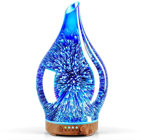 Essential Oil Diffuser Aromatherapy Diffusers for Therapeutic Oils - Ultrasonic Vase Cover & Special Silver,Cool Mist,Air Humidifier for Home, Office, Spa,Gym (G1-100ml Afantty)