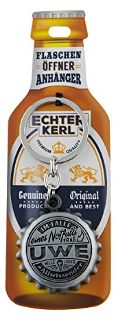 History & Heraldry Echter Kerl Uwe Flaschenöffner und Schlüsselanhänger - personalisiert, individuell mit Name und Spruch