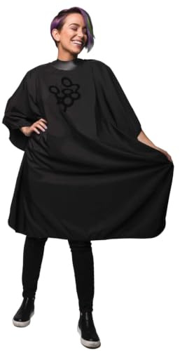 FRAMAR Barber Cape - Hair Cape with Snap Closure and Rubberized Collar, Haircut Cape, Salon Cape