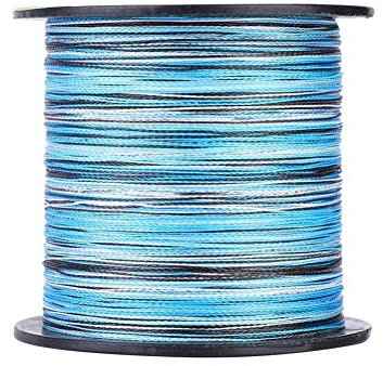 300M Braided Fishing Line 4 Strands,Abrasion Resistant PE Braided Line Weave Kite Wire for Saltwater &Freshwater(Camouflage blue)(6.0) Fishing Supplies