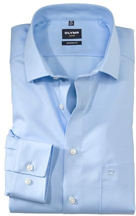 OLYMP Herren Oberhemd Langarm Luxor,Twill,modern fit,Global Kent,hellblau 10,47
