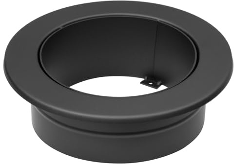 raik Rauchrohr/Ofenrohr Doppelwandfutter mit Wandrosette für doppelwandige Rauchrohre Izoker Durchmesser 150 mm Stahlblech Schwarz SH30005410-sw