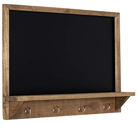 Navaris Kreidetafel mit Schlüsselbrett und Briefablage - inkl. Kreide - Wand Schiefertafel und Ablage - Tafel Brett Briefablage Schlüsselkasten
