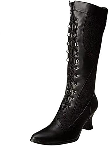Stivali Donna Invernali al Ginocchio E Plateau Stivaletti con Tacco Largo Scarponcini Ragazza Inverno Pelle Polacchine Boots Zeppa Stivaletto Scarpe Eleganti con Tacco (39,Nero)