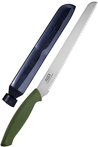 ALLEX Insulation Knife with Sheath Japanese Stainless Steel 8 Inch Long Cut, Insulation and Styrofoam Cutter with Blade Case, Serrated Sharp Duct Knife Tool, Made in Japan
