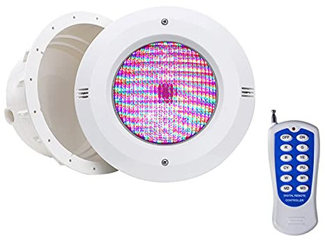 Lumière de Piscine PAR56 avec Niche RGB Spot Submersible Encastrable pour Piscine 12V AC IP68 Étanche Applique Murale Encastrée pour Piscine avec Télécommande