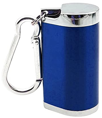 Mini-Aschenbecher,Asudaro Taschenaschenbecher Reiseaschenbecher Edelstahl Aschenbecher Outdoor Winddicht Aschenbecher mit Deckel und Schlüsselbund Zigaretten Taschenascher für Außenbereich,Blau