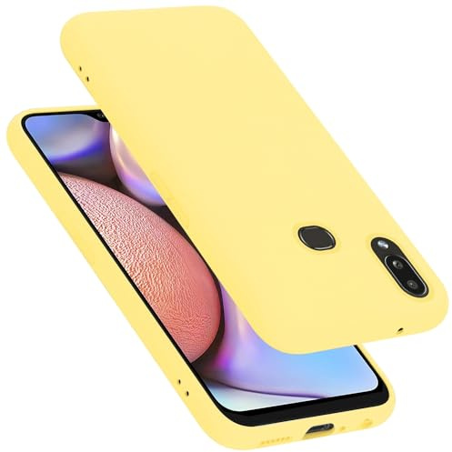 Cadorabo Hülle kompatibel mit Samsung Galaxy A10s / M01s Hülle Silikon Handyhülle für Galaxy A10s / M01s Case aus flüssigem Silikon- Kratzfeste und stoßfeste dünne TPU Schutzhülle - Liquid GELB