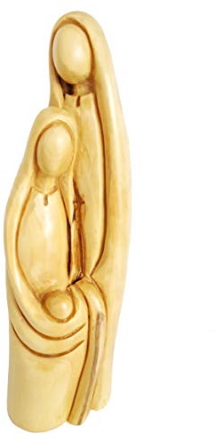 CleanPrince Holzfigur Familienfigur Marienfigur CPH100674 | Vater Josef Mutter Maria Jesuskind Baby stehend 22 cm handgefertigt in Israel, Figur aus Olivenholz