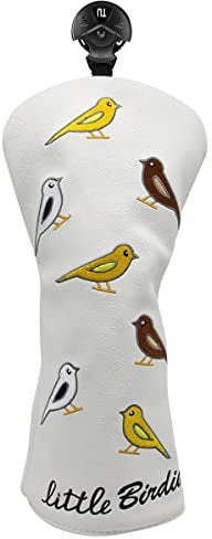 Golfschlägerhaube, Golfschlägerhaube, Birdie, Vögel, Fahrer, Fairway-Holz, Hybrid-Holz-Kopfabdeckung, Schlägerblatt, Putterabdeckung, 3 Stück, 1 Stück, für Golfschlägerkopf, Weiß
