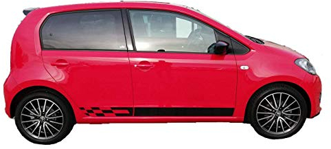 Auto-Dress Seitenstreifen Aufkleber Set/Dekor passend für Skoda Citigo Monte Carlo (210 Black Gloss)